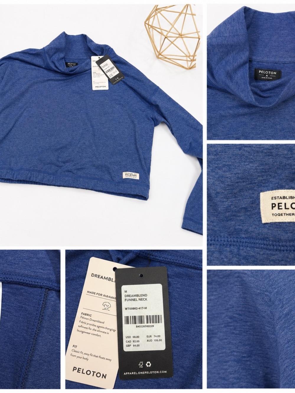 Peloton  Dreamblend Funnel Neck Long Sleeve Top - Royal Blue